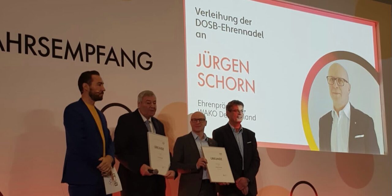 Verleihung der DOSB-Ehrennadel an Jürgen Schorn